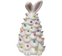 Scultura decorativa in resina con luci LED integrate per Natale, fornendo una calda decorazione per le vacanze sia per spazi interni che esterni (lepre bianca)