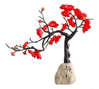 Scultura decorativa in resina Wintersweet di Chinese Art Traditions per il miglioramento e la coordinazione degli spazi interni (tranquilla + rosso)