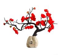 Scultura decorativa in resina Wintersweet di Chinese Art Traditions per il miglioramento e la coordinazione degli spazi interni (Wu + rosso)