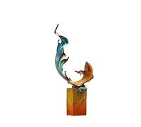 Scultura Decorativa Per Ingresso, Statua Da Tavolo, Ornamenti In Rame A Forma Di Pesce, Come Pesci Nell'Acqua, Artigianato Decorativo Per Il Soggiorno, Centrotavola Per Inaugu,20.5*11*41.5cm