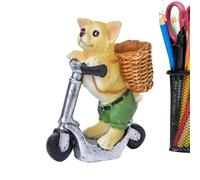 Scultura del cane da ufficio,Statua del cane da ufficio | cane su scooter Craft resina cucciolo figura,scultura di cane decorazione per la casa per soggiorno, biblioteca, sala studio, ingresso