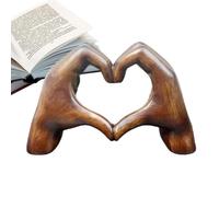 Scultura delle mani del cuore - Statua in resina elegante per tavolo centrale, mensola o decorazione del cappotto, simbolo di amore e unità per matrimonio, compleanno, San o anniva