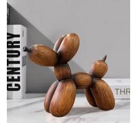 Scultura Di Cani A Palloncino Con Venature Del Legno,Figurine Di Animali In Resina Ornamenti Per Il Desktop,Statua Di Cani A Palloncino Decorativi Moderni Jeff Koons Cucciolo Artigianale Per Soggiorno