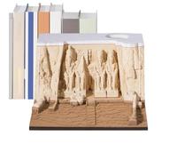 Scultura di carta Blocco note, pad di memo Art Sculpture,Temple progettato Desktop Note Record Notepad - Pad di memoria appiccicoso artigianale intagliato di carta con coperchio del supporto per penna