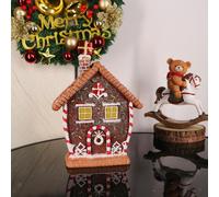 Scultura di casa di pan zenzero, decorazione luminosa per scrivania, camera