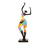 Scultura di donna che balla colori linee vivaci e sgargianti, CONTEMPORANEO DONNINA DANCE RUBIC -A-Dimensioni 12,5x10x h38 cm in Polyresin multicolor multicolor