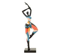 Scultura di donna che balla colori linee vivaci e sgargianti, CONTEMPORANEO DONNINA DANCE RUBIC -B-Dimensioni 11,5x9x h38 cm in Polyresin multicolor multicolor