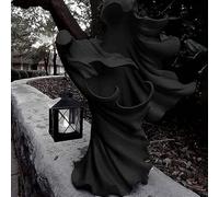Scultura di fantasma senza volto con lanterna, statua di strega messaggero inferno in resina con lanterna LED, statuetta di strega vintage spaventosa senza volto, per casa, giardino, cortile e