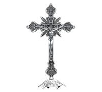 Scultura di Gesù Crocifisso Figurina Crocifisso con Supporto per Preghiere Tavolo di Casa