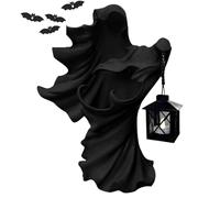 Scultura di lanterna fantasma, statua di con lanterna | Statua del messaggero 'inferno in resina per scultura di Halloween con lampada a LED,Decorazione natalizia per l'ingresso del cortile, balcone,