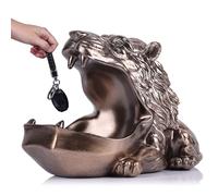 Scultura di leone in resina, piatto di caramelle, ciotola di biscotti, chiave, ciotola regalo, statua di leone in bronzo per la decorazione moderna della casa, ingresso, decorazione dell'ufficio