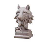 Scultura di lupo in resina di alta qualità, 16,5 cm, squisita statua a forma di testa di animale per decorare la casa, perfetta per gli amanti della fauna selvatica e gli appassionati della natura
