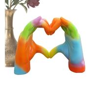 Scultura di Mani a Cuore | Statua della Mano Gesto d'Amore Figurina | Statuine Collezionabili Estetiche per Tavolo Ufficio Libreria Camera Scrivania Compleanno Natale Festa