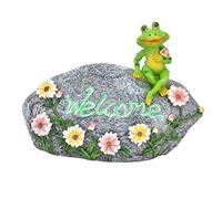 Scultura di rana in resina resistente e impermeabile, finissima e graziosa, ornamento a forma di animale per la decorazione del soggiorno.