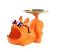 Scultura Di Stoccaggio - Organizzatore Di Accento, Di Per La Casa | Portachiavi Bowl | Boldog Bowl, Statua Di Bulldog In Resina, Scatola Di Immagazzinaggio Carina, Organizzatore Di