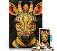 Scultura di testa di zebra puzzle 1000 pezzi per adulti Giocattoli che creano dipendenza e sfidano l'intelligenza del cervello Migliorare l'amore tra le coppie 38x26cm