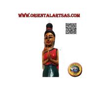 Scultura di una tipica donna thailandese in un formale saluto "Sawasdee"
