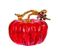 Scultura di zucca in vetro alla moda per completare l'estetica degli interni, statuetta di zucca da collezione, per compleanni, festival, matrimoni, feste, decorazione della casa, 65 mm (rosso)