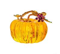 Scultura di zucca in vetro alla moda per completare l'estetica degli interni, statuetta di zucca da collezione, per compleanno, festival, matrimonio, festa, decorazione della casa, 65 mm (giallo)