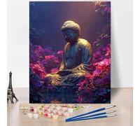 Scultura Dipingere con i Numeri Adulti Zen Dipingere con i Numeri, Kit Pittura Adulti Olio su Fai-da-Te con 3 Pennelli Pigmento Acrilico, Decora Della Casa Regalo Donna 30x40cm (Senza Cornice) -XY84F