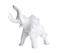 Scultura Elefante in Marmo Bianco White Marble Elephant Sculpture H. 25 cm
