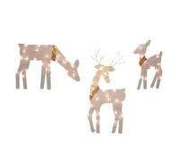 Scultura esterna del metallo della famiglia dei cervi di Natale con la decorazione impermeabile della luce del LED per i cortili del giardino di esposizione di vacanze Festives Cervo di ferro con