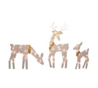 Scultura esterna in metallo con famiglia di cervi di Natale con luce a LED decorazione resistente alle intemperie per patio giardino vacanza display metallo cervo famiglia scultura per giardino