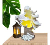 Scultura fantasma senza volto,Decorazione della statua del fantasma spaventoso in resina LED vintage | Decorazioni di Halloween Lanterne di Halloween per la festa in giardino con all'aperto