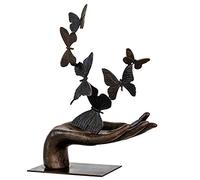 Scultura farfalla mano in bronzo di stile antico cifra 36cm