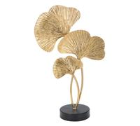 Scultura Foglia moderna, contemporanea in ferro Dimensioni 24,5x10,5xh40,5 cm scultura con base oro oro