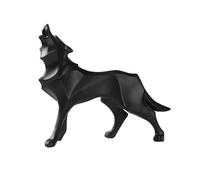 Scultura geometrica astratta del lupo, statua del lupo, statue di animali d'arte, statua astratta moderna del lupo in resina, figurine di animali decorazione interna, regalo creativo ( Color : Black )