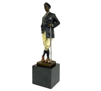 Scultura golfer golf in bronzo anticato figura statua di bronzo - 32cm