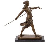 Scultura in bronzo amazone Diana guerriera bronzo figura statua stile antico 30cm