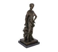Scultura in bronzo anticato decorativa Statua Donna Figura Mamma bambino figlio