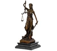 Scultura in bronzo Justitia raffigurante la dea giustizia stile antico - 35cm