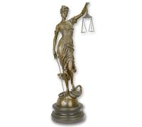 Scultura In Bronzo Justitia Su Base H 62 Cm Dea Della Giustizia