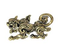 Scultura in bronzo Kirin decorazione antica figura della fortuna cinese in bronzo squisita statua Feng Shui dei mitici della protezione, statuetta decorativa fatta a mano per soggiorno e libreria