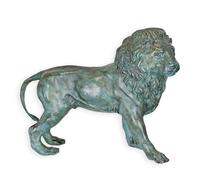 Scultura in bronzo leone dopo Barye replica design retrò decorazione