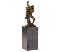 Scultura in bronzo su marmo raffigurante ercole e diomede 28cm