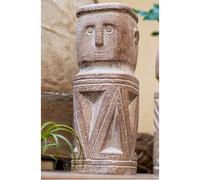 Scultura in cemento tribù primitiva intagliata a mano, statua rustica tribale decorativa per la casa, regalo unico per mamma e papà, opera d'arte della civiltà antica