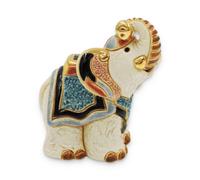 Scultura in Ceramica Elefante Jaipur Baby De Rosa Rinconada
