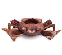 SCULTURA in Legno GRANCHIO Posacenere CM 18X25X10