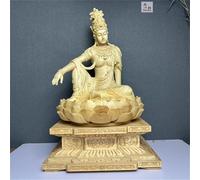 Scultura in legno - Guanyin facile e veloce - Statua di Buddha per uso domestico, un tavolo da tè decorato con lo spirito zen Bodhisattva, una statua in legno di cipresso per attirare ricchezza e