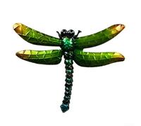 Scultura in metallo a forma di libellula da appendere alla parete, per giardino, patio e interni, pezzo d'arte in ferro per abbellire pareti e spazi abitativi (verde)