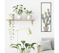 Scultura in metallo in metallo stile industrial CACTUS FRAME Dimensioni 31x2,5x 90 cm - stile Industrial grigio