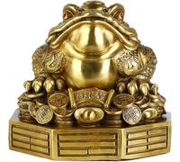 Scultura in Ottone Feng Shui Rana dei Soldi Ricchezza Rana o rospo dei Soldi Statua Ornamenti Attira Ricchezza e Buona Fortuna