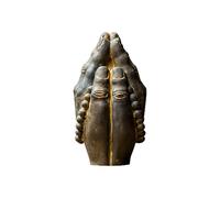Scultura in Pietra arenaria Raffigurante Il Buddha Maitreya - Statua Creativa in Resina con Perline, Ornamenti di Monaco Sorridente per cruscotto o scrivania dell'auto, Decorazione Artistica Buddista