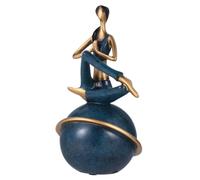 Scultura in resina con posa yoga, elegante decorazione vintage per la casa, graziosa decorazione da scrivania per ufficio, bar e spazi abitativi