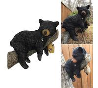 Scultura in resina da esterno di un orso nero ottima per aggiungere charm ai pat