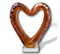 Scultura in vetro cuore vetro figura amore vetro coppia amanti matrimonio